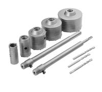 Harewtwy Kit de Scie Cloche à Béton 10 Pièces Trépan de Forage pour Brique Scie Cloche de Maçonnerie Portable Résistante Aux Chocs pour Mur en Béton D'Égout