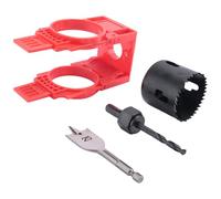 Harewtwy Kit D'Installation de Serrure de Porte, Kit de Perçage de Trou de Porte pour Pênes Dormants et Serrures avec Gabarit de Guidage, Scie Cloche de Serrure de Porte Facile à Utiliser