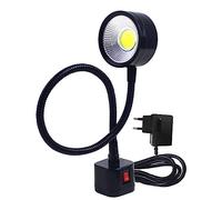 Harewtwy Lampe à Col de Cygne Flexible à Base MagnéTique de LumièRe de Travail à LED 220 V 5 W pour éClairage Industriel de Perceuse de Fraisage de Tour, Prise EuropéEnne