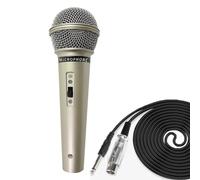 Harewtwy Microphone Professionnel Dynamique Filaire Microphone Chant Scène Maison Karaoké Ordinateur Haut-Parleur Microphone -A Facile à Utiliser