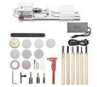 Harewtwy Mini Tour Machine Bricolage Travail Du Bois Tour à Bois Fraiseuse Meulage Perles De Polissage Perceuse Ensemble D'Outils Rotatifs Prise Ue