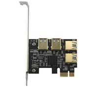 Harewtwy Nouveau 4 Ports PCIe Carte d'adaptation Riser PCI-E 1x a 4 USB 3.0 PCI-E Rabbet GPU Riser extendeur ETH Externe Fente Multiplicateur pour Exploitation miniere de Mineur BTC