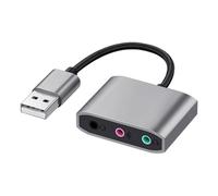 Harewtwy Nouvelle Carte Son Externe USB avec Prise Audio 3,5 mm, Câble Adaptateur HiFi pour Microphone, Haut-Parleur, Casque, PC, Ordinateur Portable
