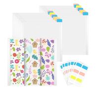 Harewtwy Organisateur de Stockage en Papier Slevés en Plastique Transparent avec 120 Pcs Tabs Sticky Tabs Dossier de Rangement Sans Fermeture pour les Photos