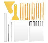 Harewtwy Outils pour Argile Polymère, 28 Rouleaux Acryliques pour Argile Polymère, 14 Kits de Sculpture, 7 Emporte-Pièces, 2 Feuilles.