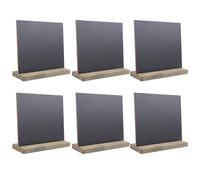 Harewtwy Paquet de 6 Panneaux de Tableau à Craie Rustique avec Support en Bois pour éTiquettes de Signes de DéCorations de Mariage Tableau Noir 6X5 Pouces
