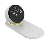 Harewtwy Réveil Numérique avec Haut-Parleur et 20 Sons de Bruit Blanc, Lampe de Table Tactile à Intensité Réglable sur 3 Niveaux avec Fonction Répétition