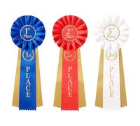 Harewtwy Ribbons de Récompense des Gagnants 1er 2e Place, 3 Pcs Satin Rosette Participation Victory Set