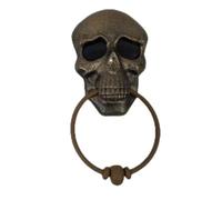 Harewtwy Sonnette de Porte D'Halloween avec Tête de Mort Hantée avec Son et Globe Oculaire Effrayant, Accessoires de Fête D'Halloween pour Porte D'Entrée A