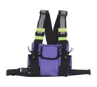 Harewtwy Talkie-Walkie Double Sac de Poitrine Radio Réfléchissant Poitrine Harnais Support Sac Gilet Plate-Forme Talkie-Walkie Pack Pochette Étui C