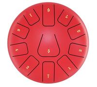 Harewtwy Tambour à Langue en Acier de 8 Pouces, Tambourin de 11 Notes avec Pilons et Médiators pour Méditations Tambourin Instrument L