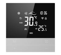 Harewtwy Tuya Smart WiFi Thermostat Chauffage Cool 4p Interrupteur 3 Vitesses Unité de Bobine de Bobine Vocation Contrôlée de Température Contrôlée
