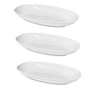 Harfield Lot de 3 petites assiettes ovales profondes en polycarbonate incassable 300 ml, 1068WHI