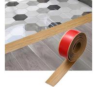 HARFINGTON Bande de transition de sol autocollante, 2,5 m x 4 x 0,4 cm, bandes de revêtement de sol stratifié avec grain de bois pour espaces de revêtement de sol, transition de moquette, marron clair