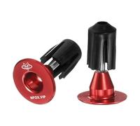 HARFINGTON Bouchons d'extrémité de guidon de vélo en aluminium 6061 - 19,8 g - Extensible - Verrouillage - Pour VTT, vélo de route, BMX, vélo à pignon fixe, rouge