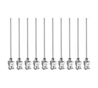 HARFINGTON Lot de 10 aiguilles de distribution en acier inoxydable de calibre 18, 5,1 cm, pointes émoussées Luer Lock pour liquides épais, encre, colle, utilisation en laboratoire