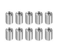 HARFINGTON Lot de 10 inserts de réparation de filetage M8 x 1,25 mâle vers filetage femelle M6 x 1 12 mm de long en acier inoxydable, manchons autotaraudeuses métriques, réducteurs filetés, fixations
