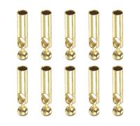 HARFINGTON Lot de 10 perles en forme de queue de parapluie - 2 mm de diamètre et 14,3 mm de long - Composants en métal pour parapluie pliable - Doré