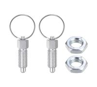 HARFINGTON Lot de 2 pistons à ressort avec anneau de traction M10 x 1,5 - Taille du filetage : 2 cm - Longueur du filetage : 6 mm - Tête ronde en acier au carbone - Non verrouillable - Pour équipement