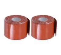 HARFINGTON Lot de 2 rouleaux de ruban adhésif en silicone auto-fusible - 5,1 x 3 x 0,1 cm - Étanche - Pour tuyau d'eau, fuite - Joint de réparation - Rouge