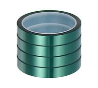 HARFINGTON Lot de 4 rouleaux de ruban adhésif résistant à la chaleur haute température 15 mm x 33 m pour sublimation presse sans résidus, vert