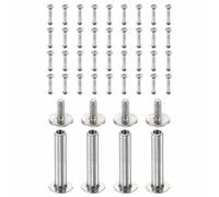 HARFINGTON Lot de 40 vis Chicago M2 x 15 mm de longueur 5 mm en métal Phillips clous rivets rivets de liaison vis pour bricolage, ceinture en cuir, sac, loisirs créatifs, reliure, argent