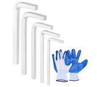 HARFINGTON Lot de 6 clés à tête carrée en forme de L 3/4/5/6/7 mm en acier au chrome vanadium CR-V Clé en L 4 points Clé à boulon métrique Outil de réparation pour la maison de base Projet de