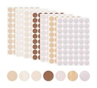 HARFINGTON Lot de 7 feuilles d'autocollants 54 en 1 de 21 mm en PVC imperméable et anti-poussière pour mur, armoire, bureau, vis, réparation de meubles, 7 couleurs