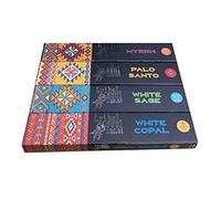 Hari Darshan - Encens Tribal Soul Assortiment - Myrrhe, Palo Santo, Sauge Blanche, Copal Blanc - 4 boîtes x 15 g - 60 bâtonnets