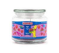 Haribo Bougie parfumée dans un verre avec couvercle - Berry Mix (300 g) - Bougie parfumée fruitée - Longue durée de combustion jusqu'à 60 h - Bougies rouges - Idée cadeau pour femme - Anniversaire