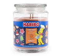 Haribo Christmas Bakery Bougie parfumée de Noël, avec couvercle, longue durée de combustion (100 h), marron, grande (510 g)