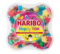 HARIBO - Coffret Gourmand Happy Box, Plaisir Fruité et Acidulé en Boîte 600g - Le Lot De 3
