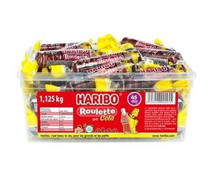 HARIBO - Cola Roulette - Bonbons Sans Colorants Artificiels - Boîte de 45 Bonbons