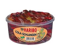 Haribo Cola Serpents 150 pièces en boîte ronde 1050g