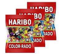 HARIBO Color de vin Rado, Lot de 3, colorrado, Fruit Caoutchouc, Caoutchouc, Caoutchouc - Babyours - Réglisse, Réglisse Mélange en Sachet, Pochette