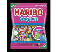 HARIBO - Dragibus - Bonbons Sans Colorants Artificiels & Sans Gélatine - Maxi Sachet 500 g