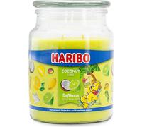 Haribo Duftkerze Coconut Lime, Kerze im Glas, Kokosnuss Limette Duft, Brenndauer bis 100 h, 510 g