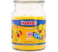 Haribo Duftkerze Tropical Fun, Kerze im Glas, Tropische Früchte Duft, Brenndauer bis 100 h, 510 g