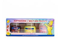 Haribo Duftkerzen Set 3-tlg, Cerise Cola + Fraise + Fruits Citron, 3x85g