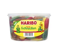 Haribo Escargots Colorés 75 Pièces Boîte Rond 1200 G