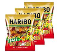 Haribo jus Or Ours, Lot de 3, Caoutchouc - Babyours - Vin en Caoutchouc, Fruit Caoutchouc en Sachet, Pochette