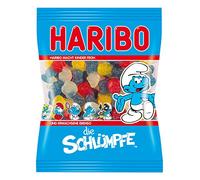 HARIBO Les schtroumpfs -, Caoutchouc - Babyours - Vin en Caoutchouc, Fruit en Caoutchouc, Vegeta RISCH en Sachet, Pochette, 200 g