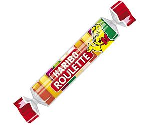 HARIBO Lot de 45 Rouleaux de 10 Bonbons Gélifiés aux fruits ROULETTE 25 g