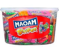 Haribo Maoam Bonbons à mâcher Mini Stripes 100 pièces en boîte ronde 700g