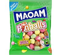 Haribo Maoam Pinballs dragées à mâcher fruitées et pétillantes, sachet de 200g