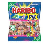 HARIBO - Pixel PIK - Bonbons Piquants - Fruités - Sans Colorants Artificiels & Sans Gélatine - Sachets - 12 x 100 g
