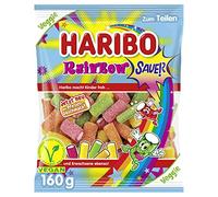 Haribo Rainbow Fizz Oursons gélifiés Gomme au vin Gomme aux fruits Acidulée 160g