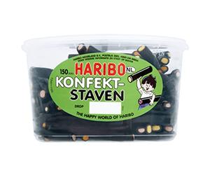 Haribo Reglisse | Drop Konfekt-Bars (150 Pièces) | Reglisse Bonbon Haribo | Bonbon Haribo | 150 Pack | 1200 Gramme Total
