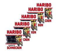 Haribo Réglisse escargots, Lot de 5, lakrtitzschnecken, Bonbons, nascherei en Sachet, Pochette
