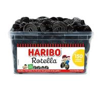 HARIBO - Rotella - Bonbons Réglisse - Sans Colorants Artificiels & Sans Gélatine - Boîte De 150 Bonbons